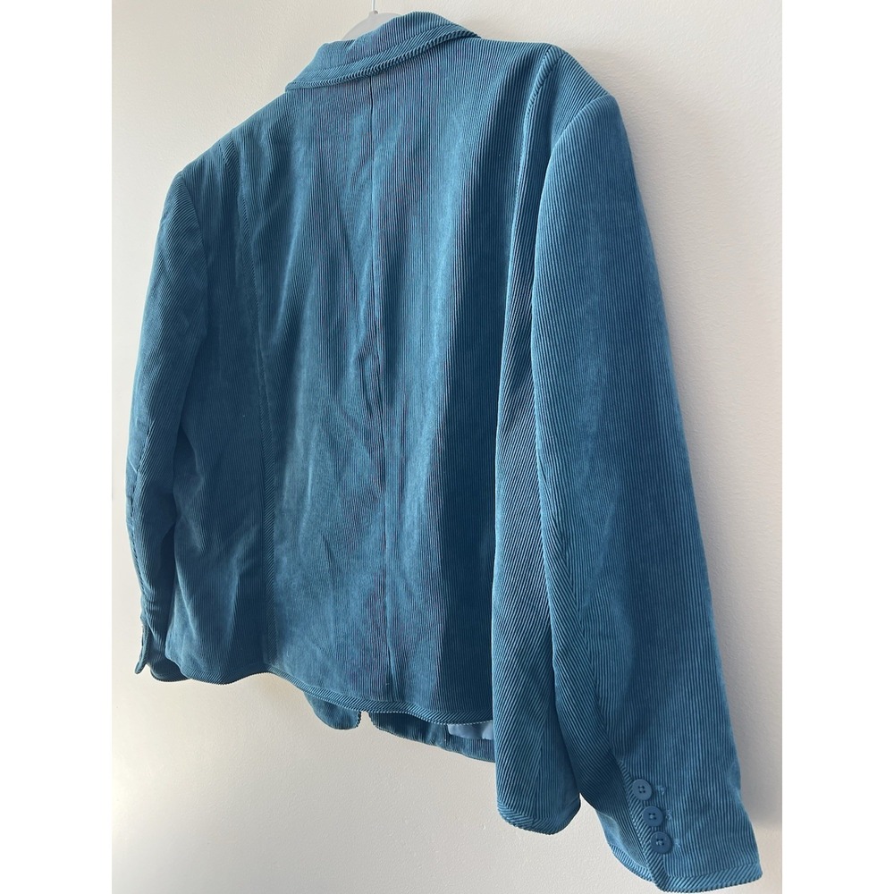 Dressbarn Blue Blazer Jacket Women Plus 22W Lined Pockets Button Collared - Picture 4 of 10